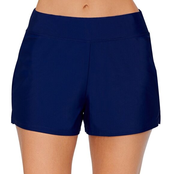 Island Escape Women's Pull-On Swim Shorts – Navy Blue - Picture 1 of 4